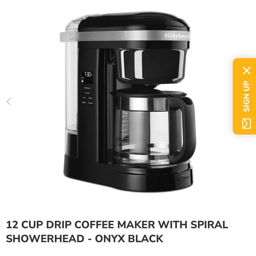 KitchenAid Onyx Black 12-Cup Coffee Maker